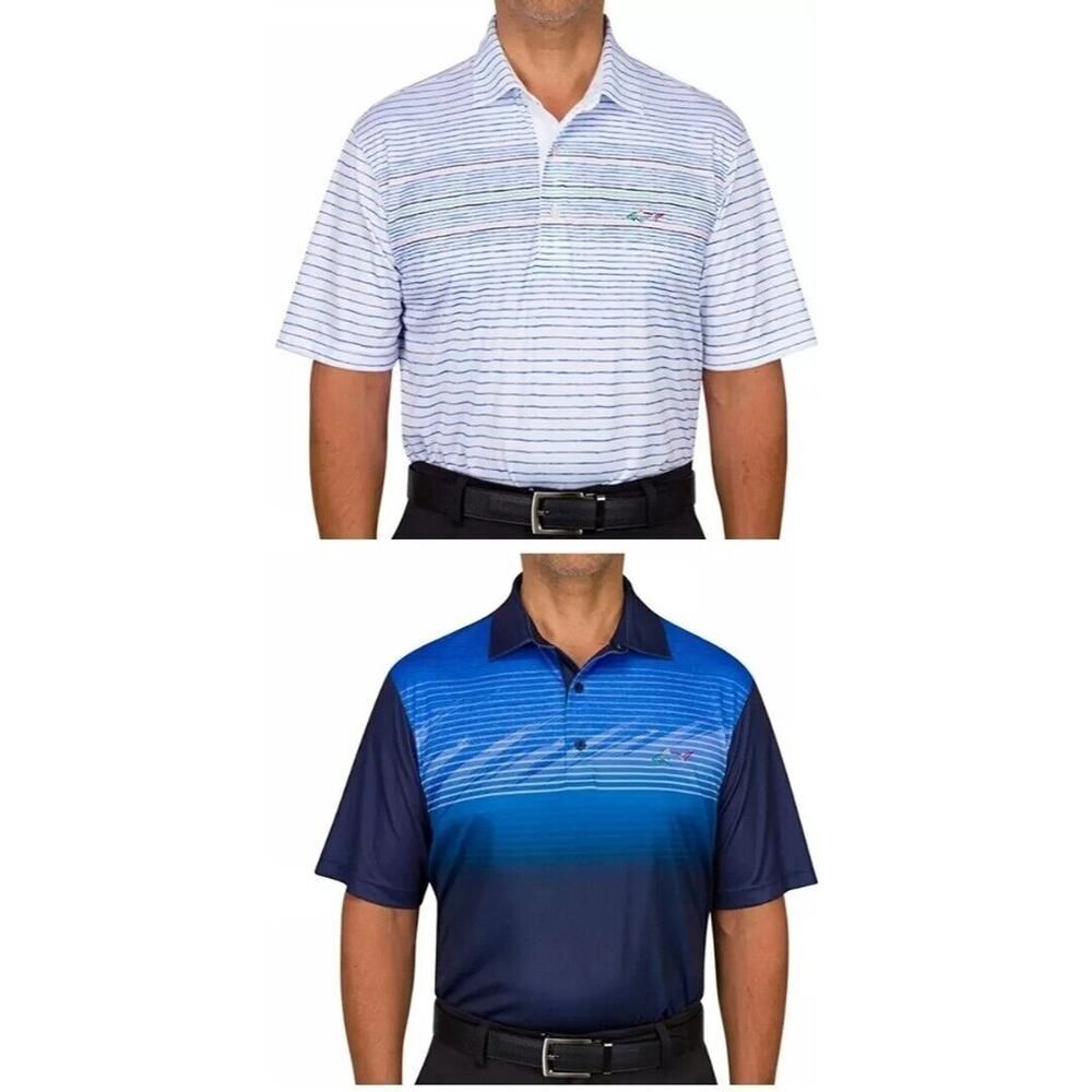 Greg Norman Performance Golf Polo Shirt Soft Lots Of 2 Size XXL White/Blue